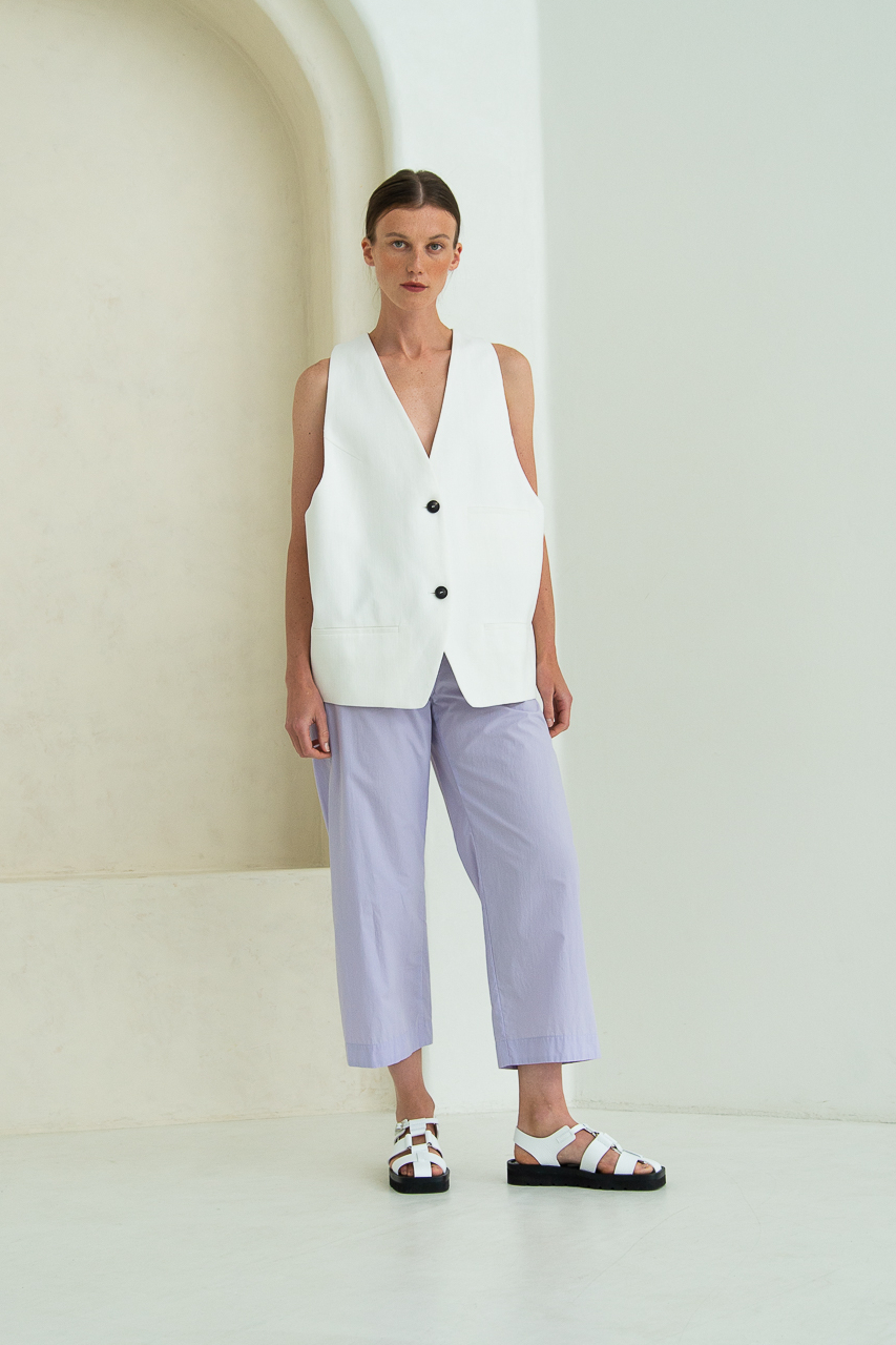 OTTOD’AME Брюки из нежного поплина в оттенке лаванды