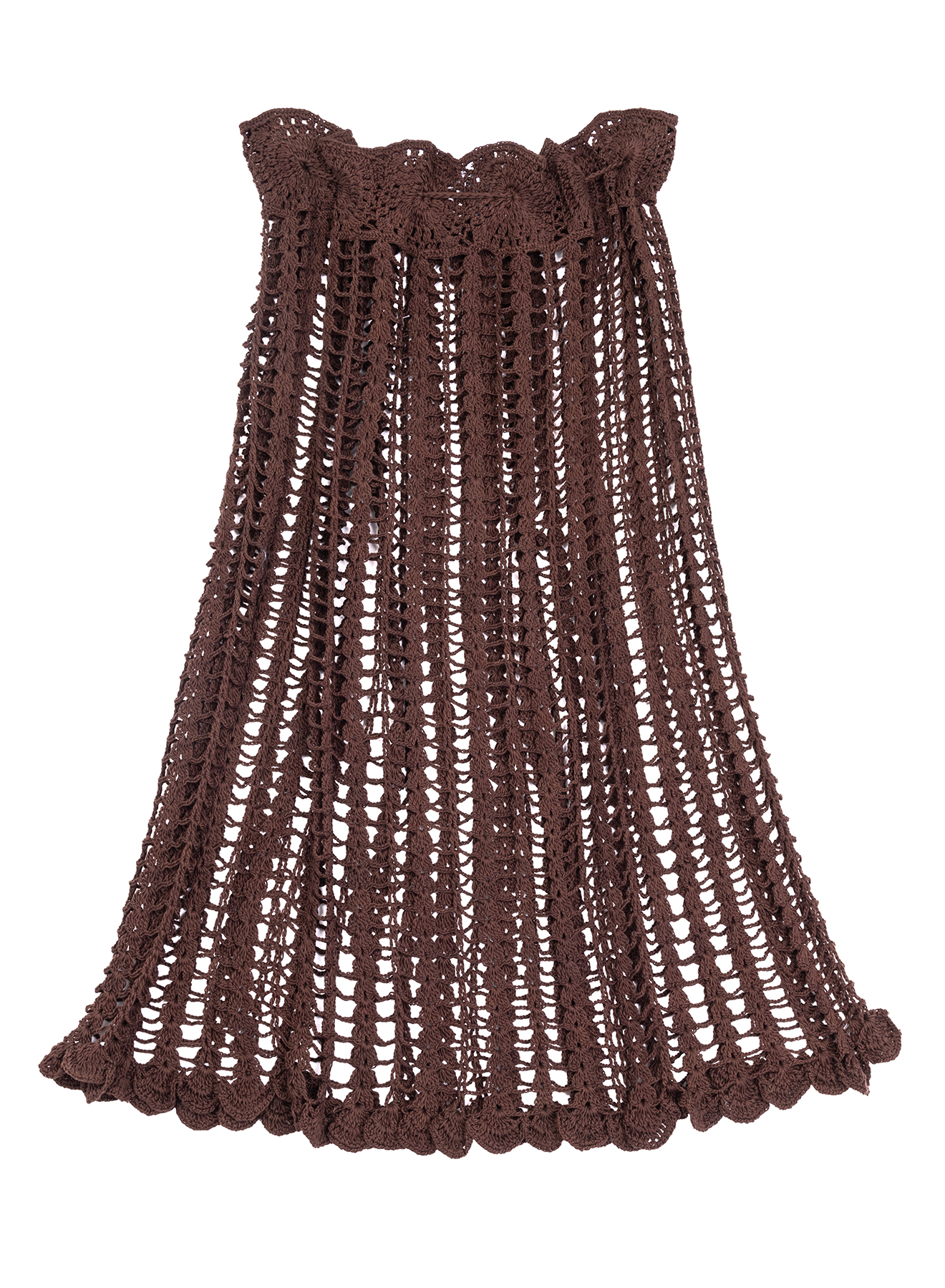 TELA Юбка ажурной вязки шоколадного оттенка
