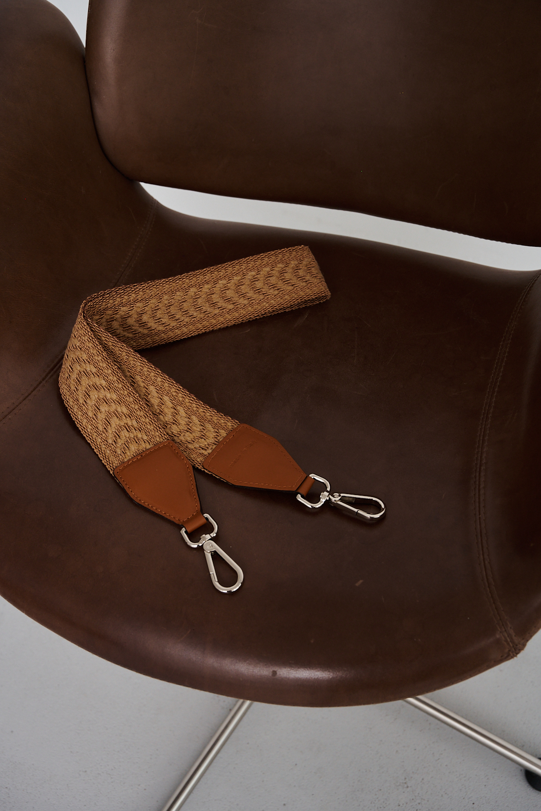 GIANNI CHIARINI Ремень жаккардового плетения из шерсти и хлопка в оттенке карамели