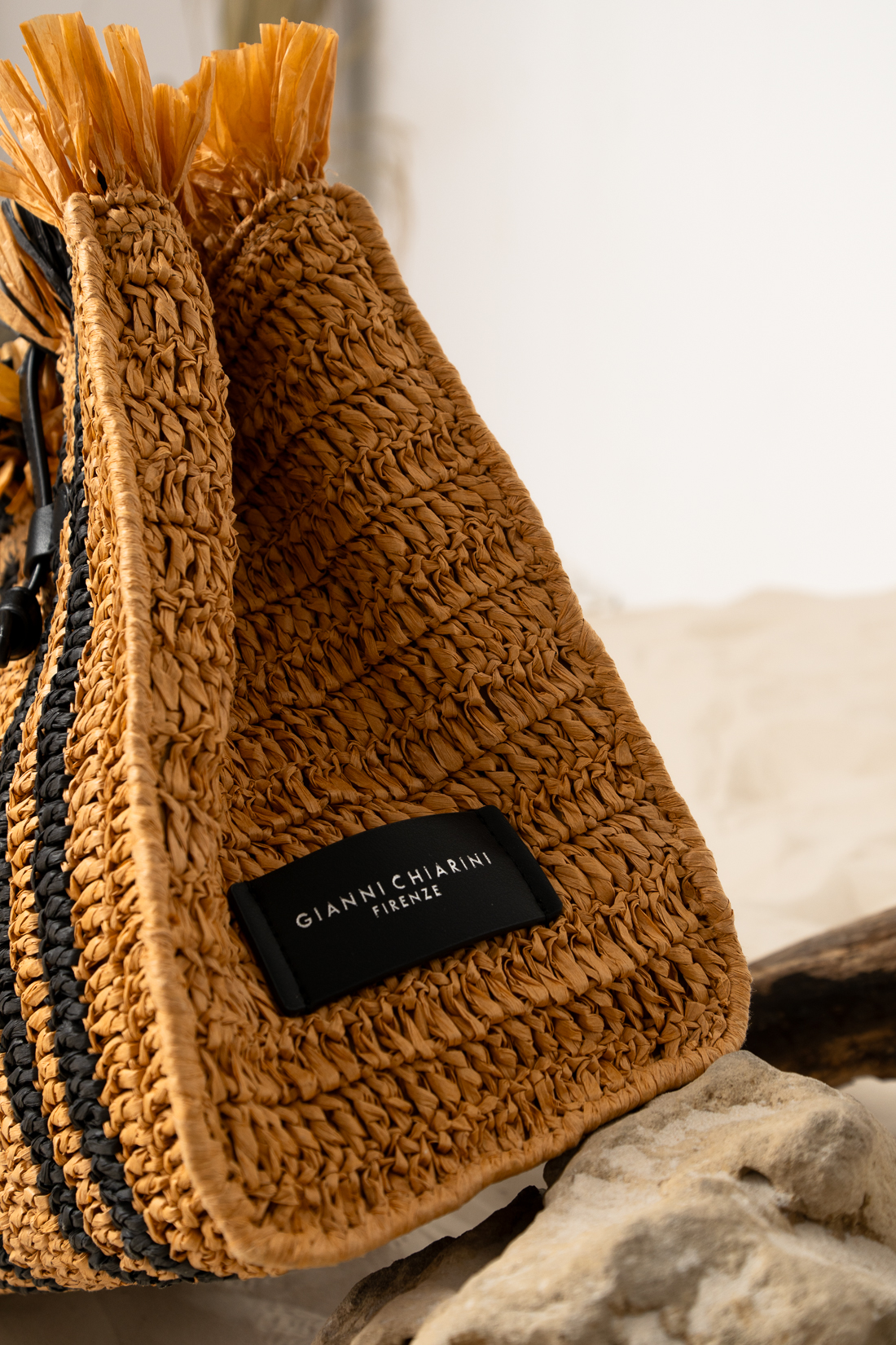 GIANNI CHIARINI Сумка-корзинка Marcella из плетеной соломки ручной работы