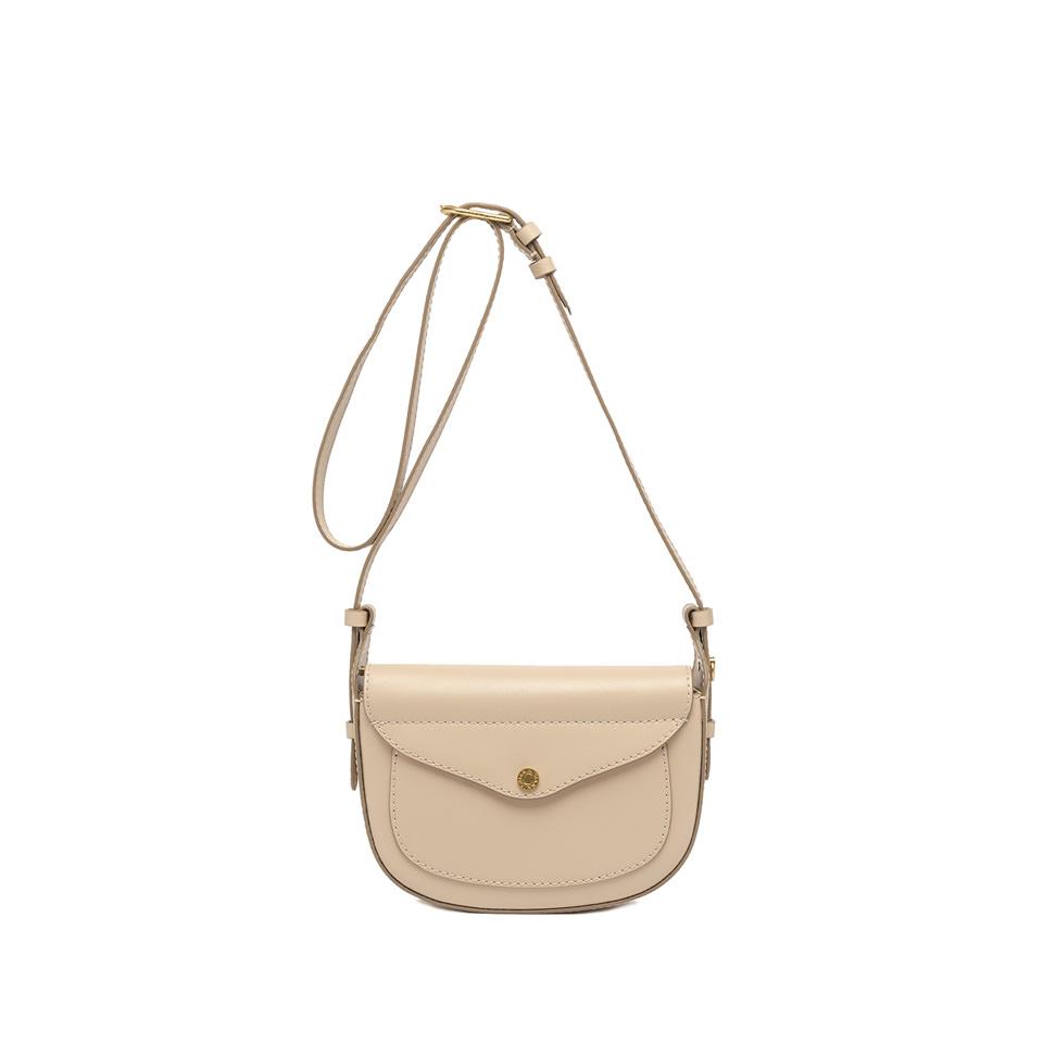 GIANNI CHIARINI Premium Сумка в форме седла с латунной деталью Sandy в кремовом оттенке