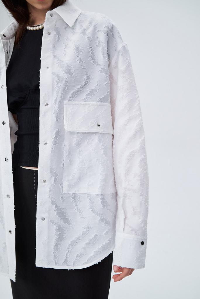 TELA Рубашка свободного кроя из белоснежной ткани филькупе