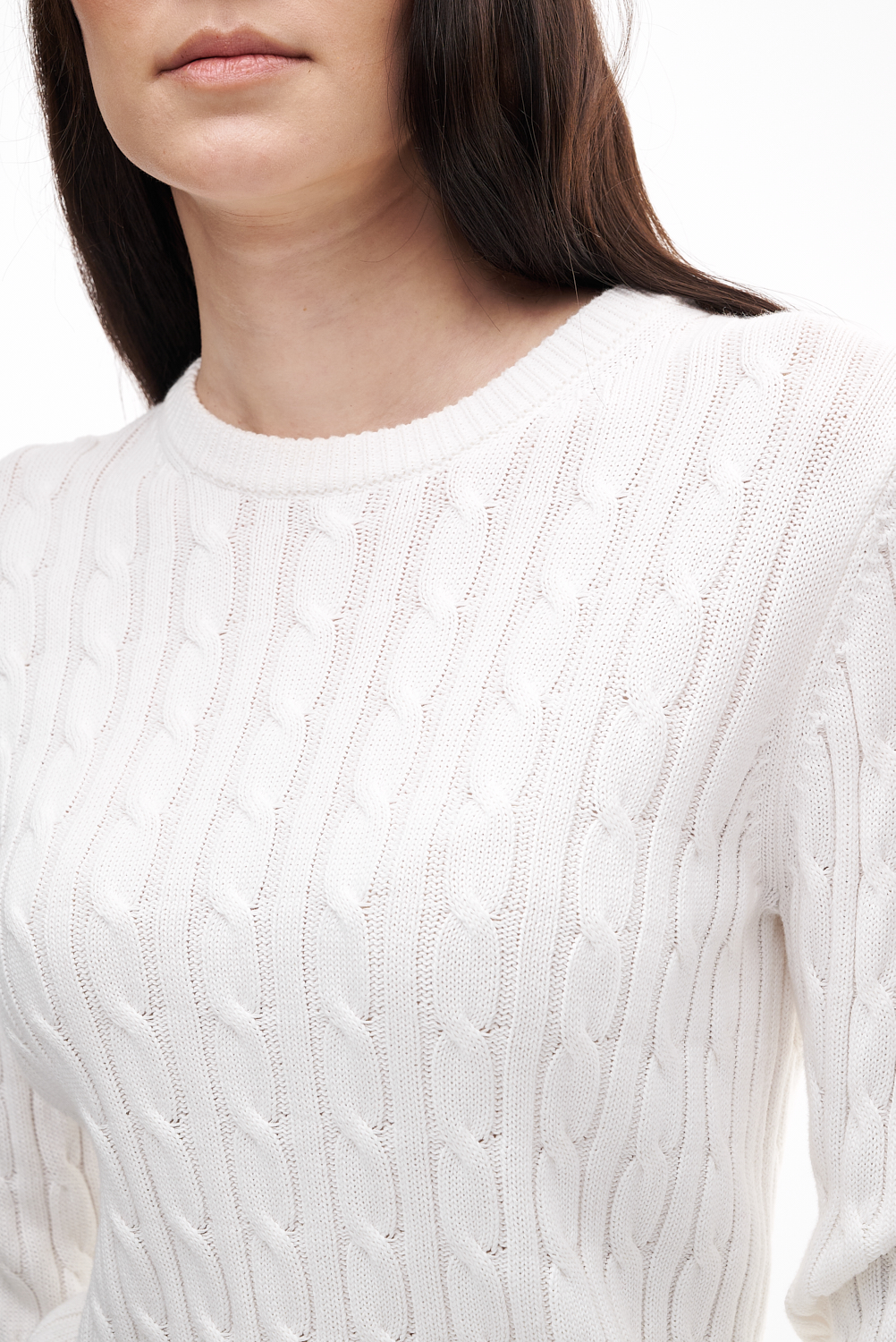 MC2 Saint Barth Пуловер с рисунком в косы из стиранного белоснежного хлопка