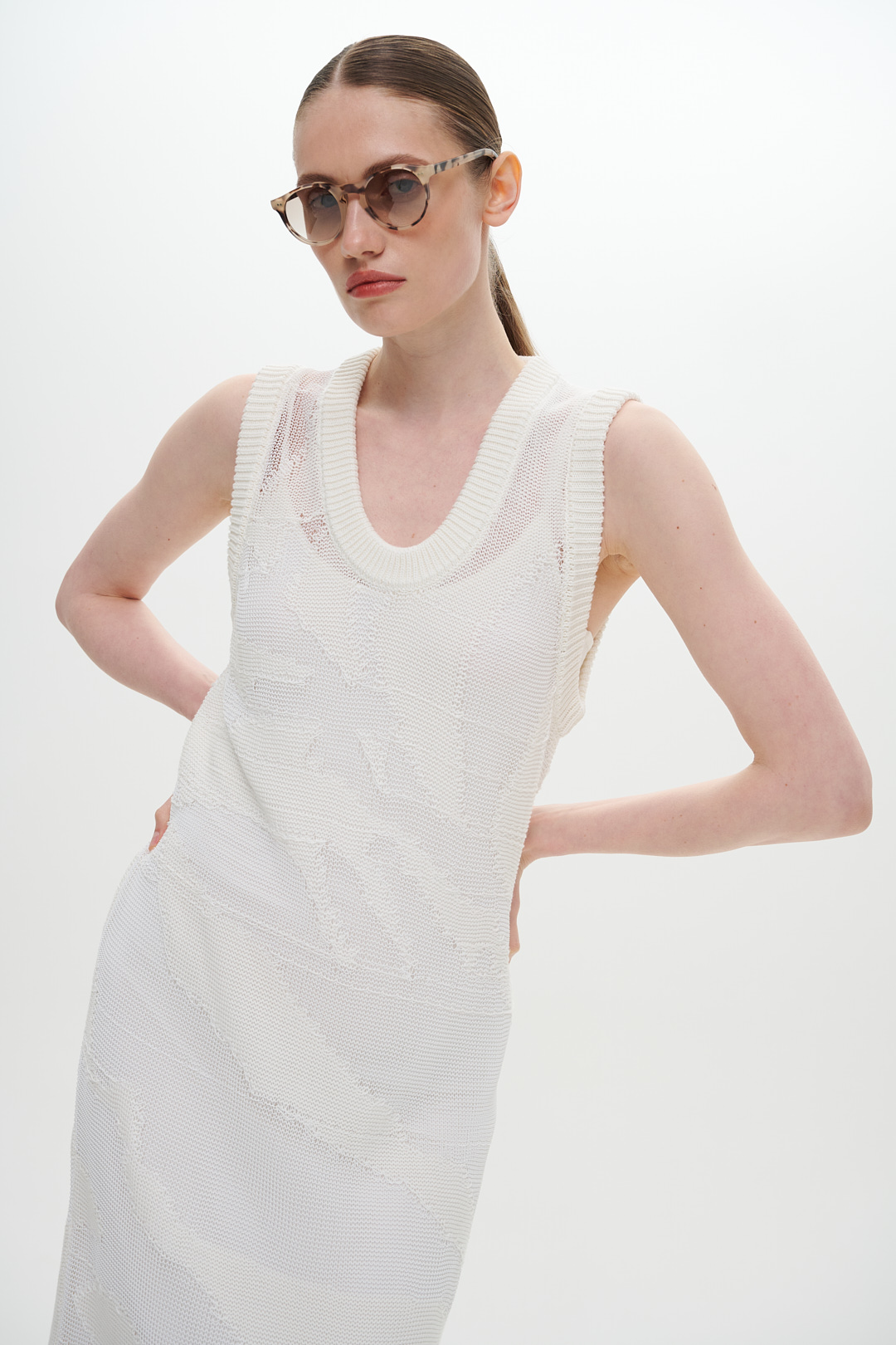 Roberto Collina Платье длины макси ажурной вязки из органического хлопка