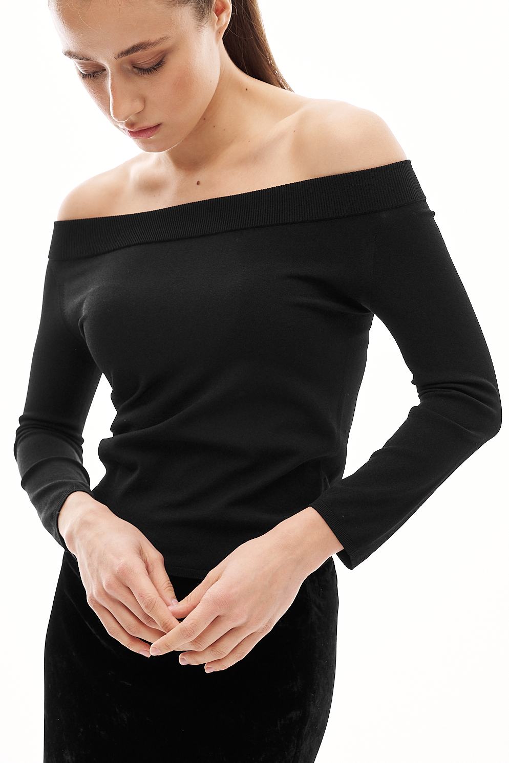 Roberto Collina Топ из плотной вискозы с открытой зоной декольте