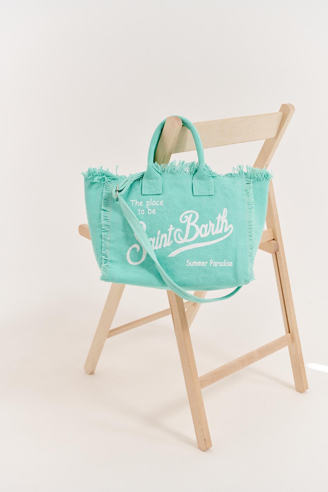 MC2 Saint Barth Сумка COLETTE из хлопка канвас лазурного оттенка