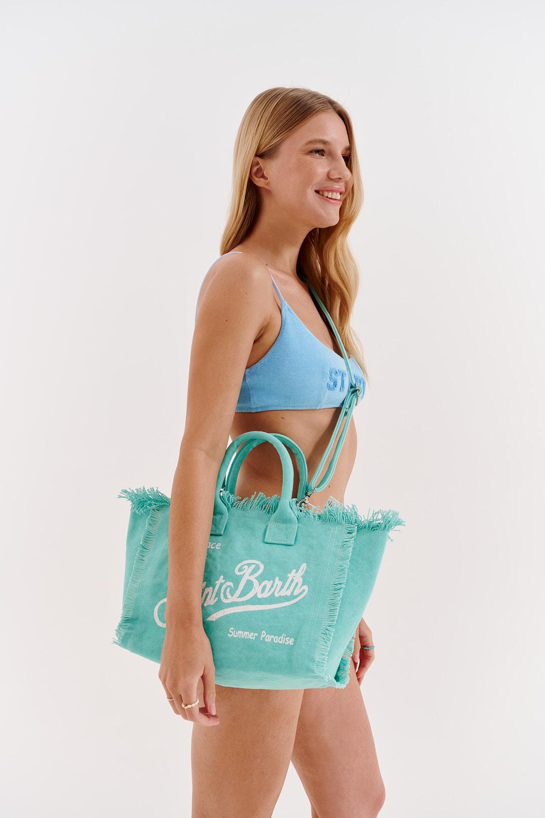 MC2 Saint Barth Сумка COLETTE из хлопка канвас лазурного оттенка