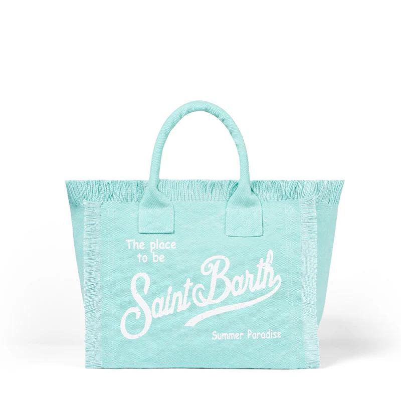 MC2 Saint Barth Сумка COLETTE из хлопка канвас лазурного оттенка