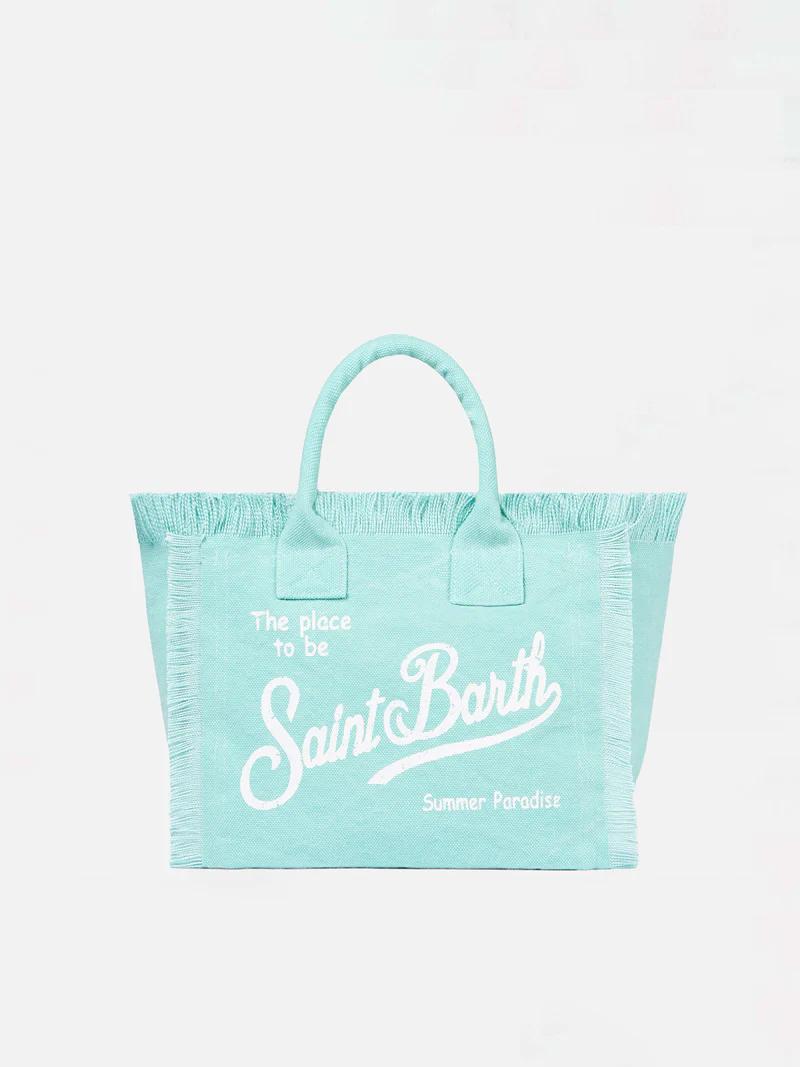 MC2 Saint Barth Сумка COLETTE из хлопка канвас лазурного оттенка