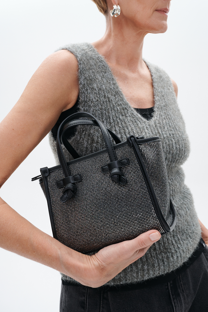 GIANNI CHIARINI Сумка Miss MARCELLA из страз графитового оттенка. Limited