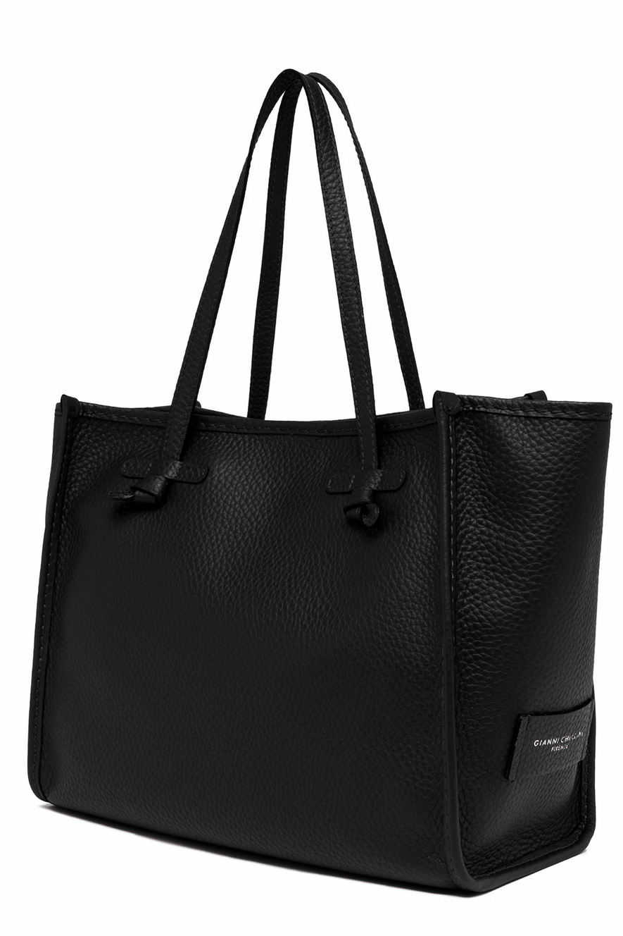 GIANNI CHIARINI Сумка-тоут MARCELLA из премиальной зернистой кожи черного цвета