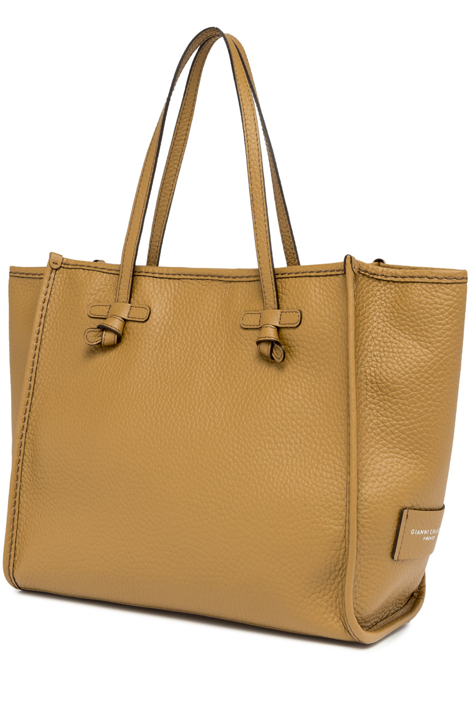 GIANNI CHIARINI Сумка-тоут MARCELLA из премиальной зернистой кожи ячменного оттенка