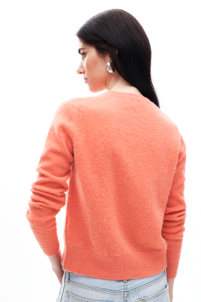 MC2 SAINT BARTH Кардиган на пуговицах из воздушной шерсти оттенка персик