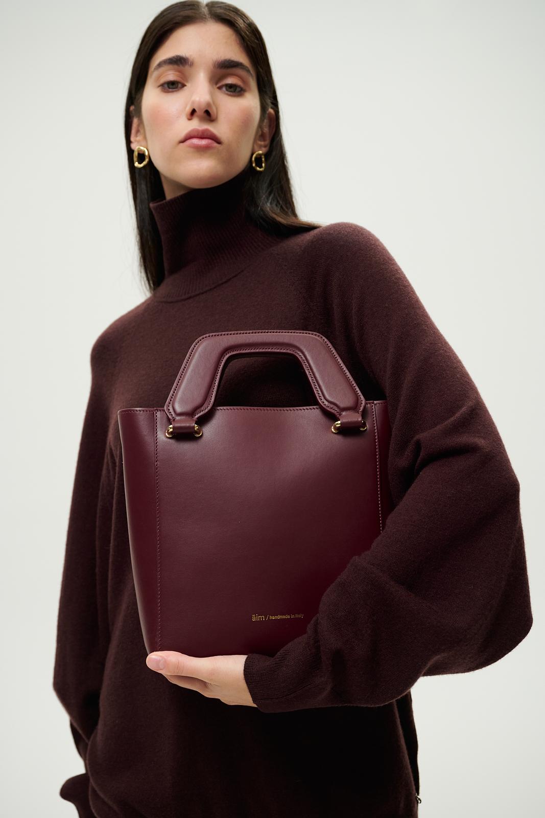 Āim Сумка SOPHIA mini в коже оттенка бургундского вина