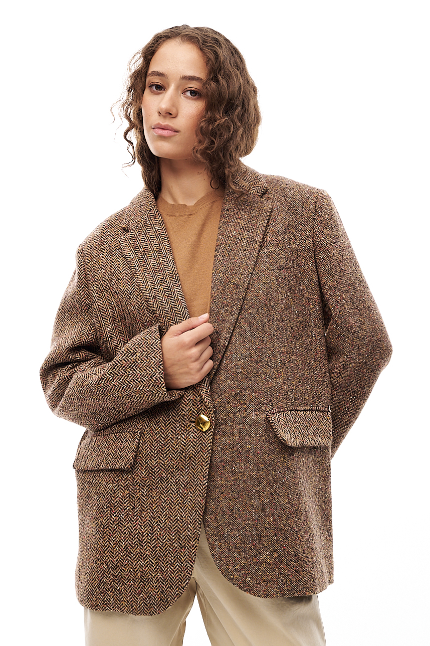 OTTOD'AME Жакет пальтовый из комбинированного твида