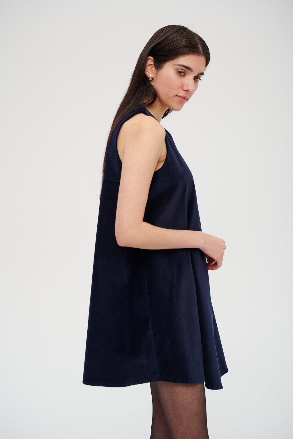 MERCÍ Платье из бархата оттенка royal blue