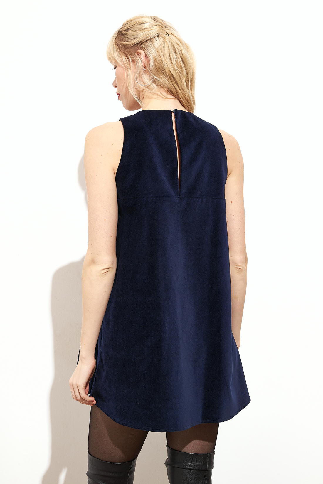 MERCÍ Платье из бархата оттенка royal blue