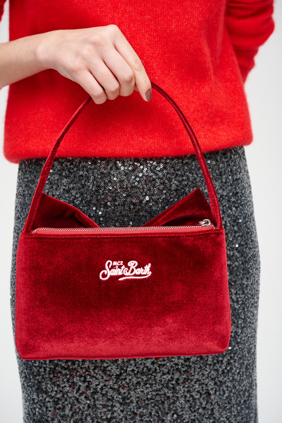 MC2 SAINT BARTH Сумка из бархата с пышным бантом