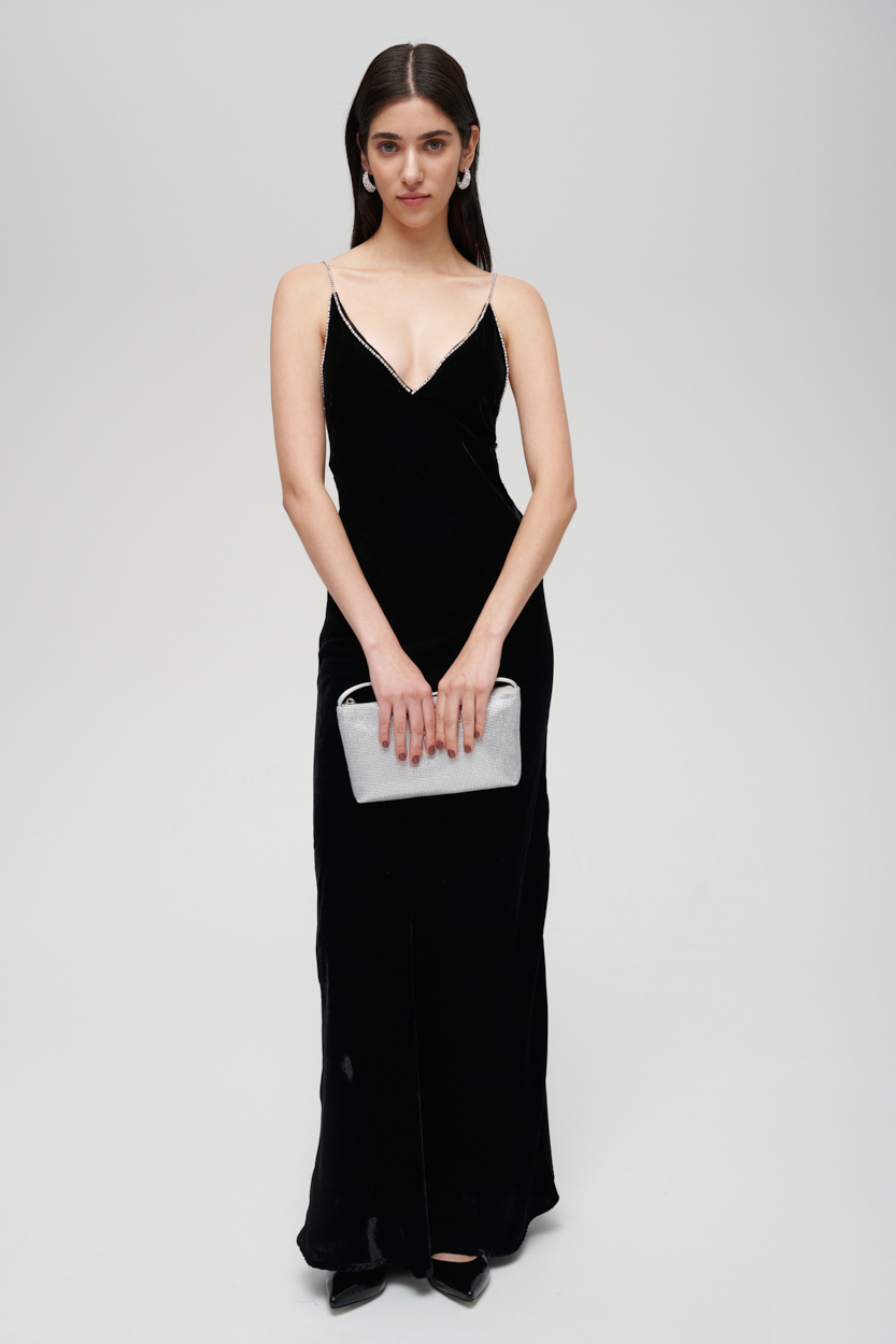 MC2 SAINT BARTH Сумка-pouchette со стразами, серебро