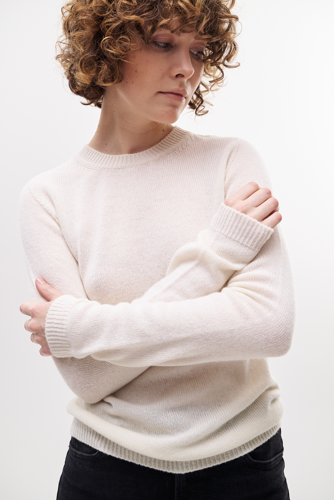 PHIILI Пуловер из бленда мериносовой шерсти и кашемира молочного оттенка