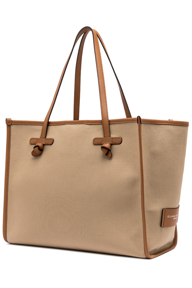 GIANNI CHIARINI Сумка-тоут MARCELLA из хлопкового канвас оттенка беж