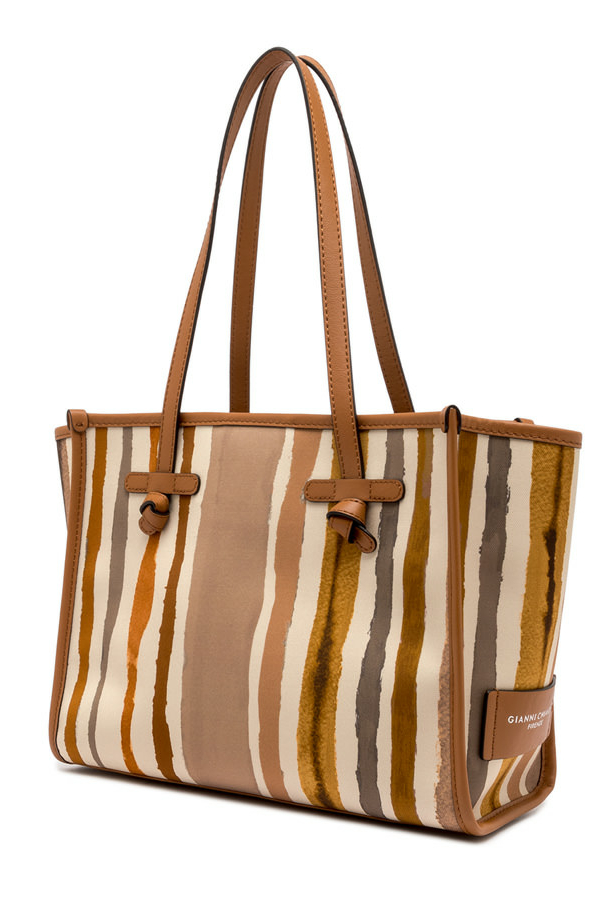 GIANNI CHIARINI Сумка-тоут MARCELLA 32 из хлопкового канвас с акварельными периливами