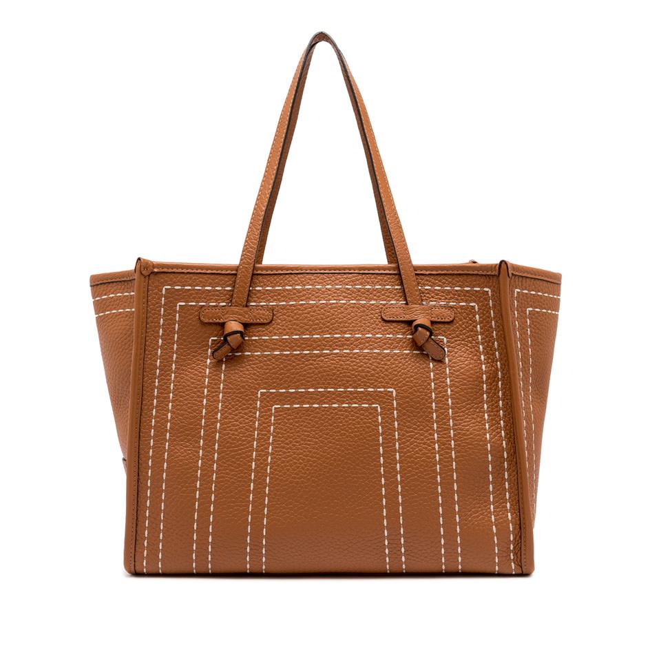 GIANNI CHIARINI Сумка-тоут MARCELLA из зернистой кожи со строчкой ручной работы