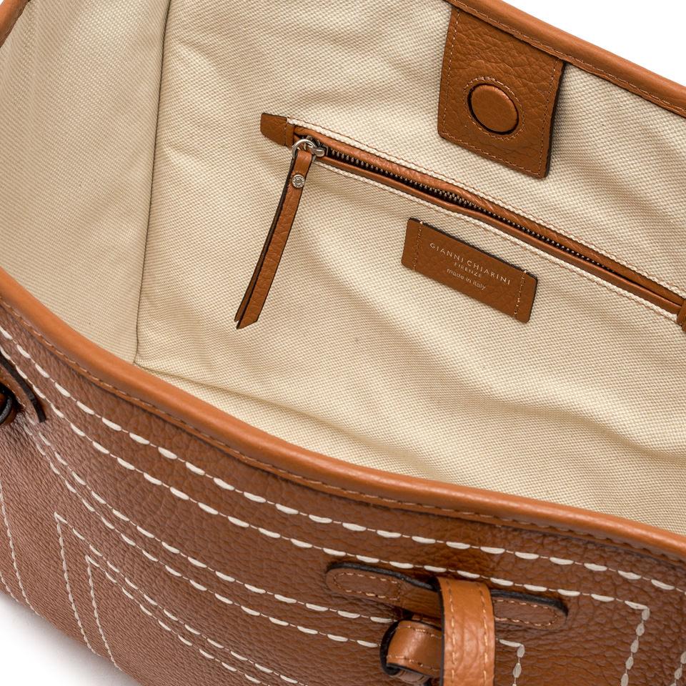GIANNI CHIARINI Сумка-тоут MARCELLA из зернистой кожи со строчкой ручной работы