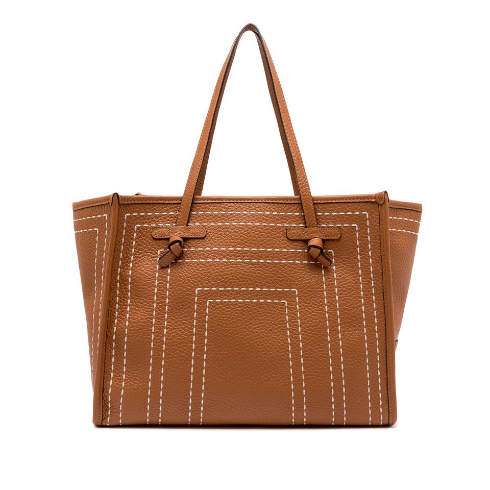 GIANNI CHIARINI Сумка-тоут MARCELLA из зернистой кожи со строчкой ручной работы