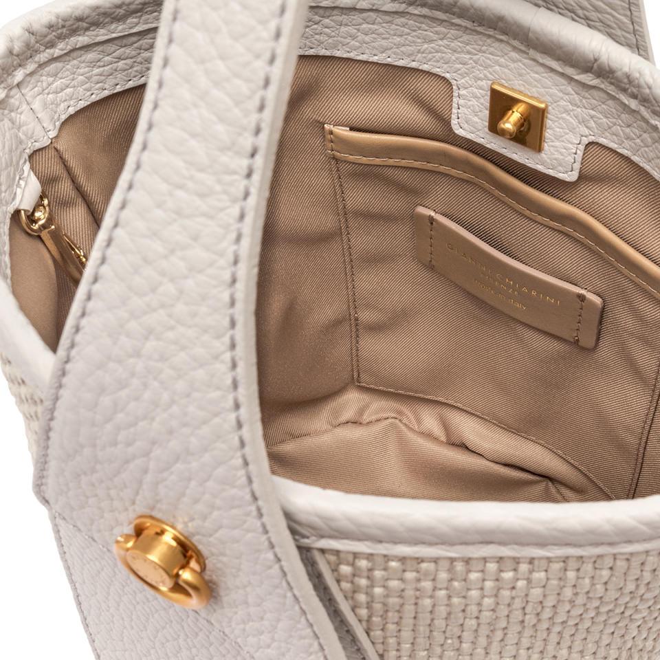 GIANNI CHIARINI Сумка ESTER из комбинированной жаккардовой рафии и кожи