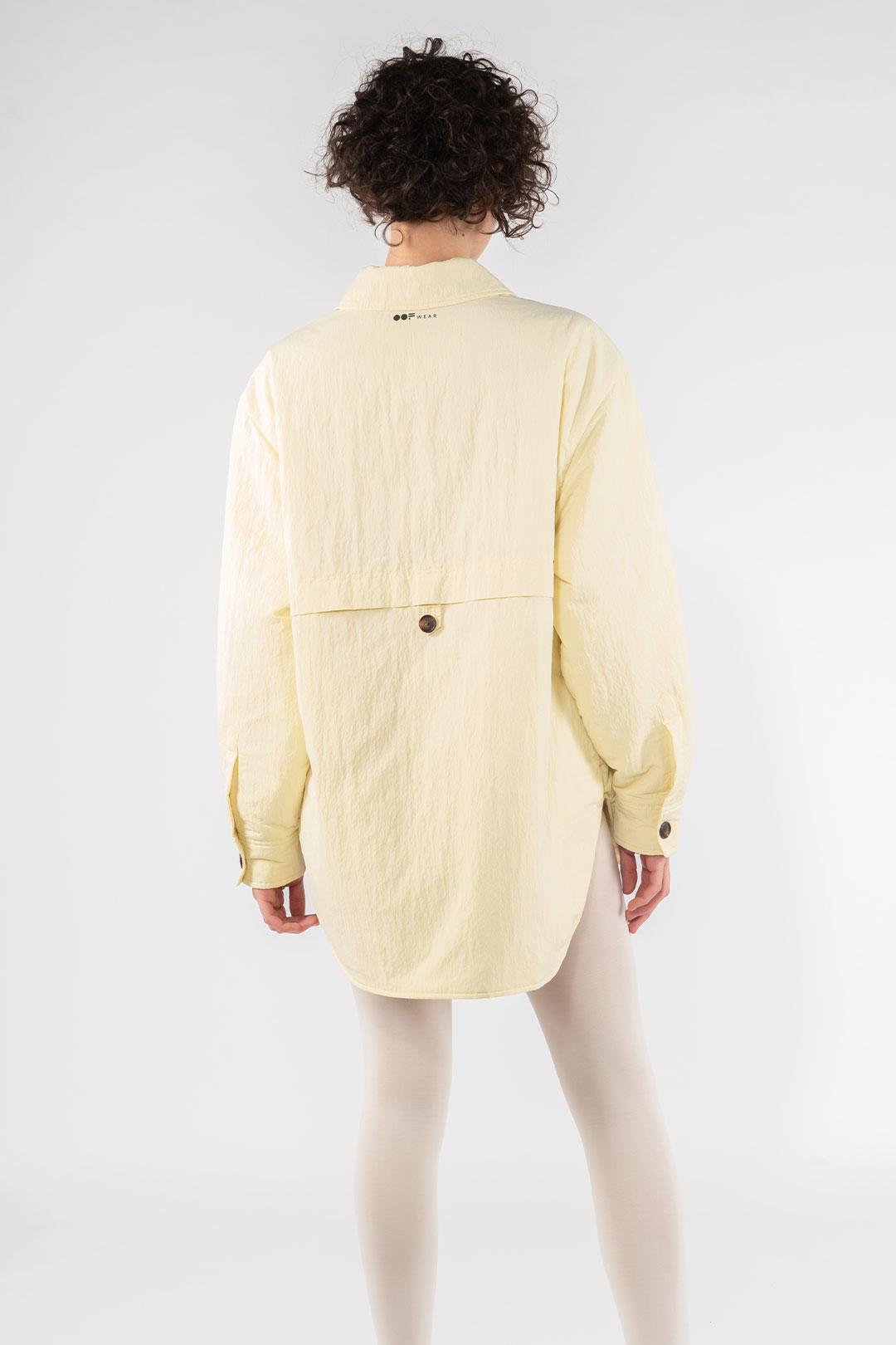 OOF WEAR Рубашка-ватник из технонейлона в пастельном желтом цвете