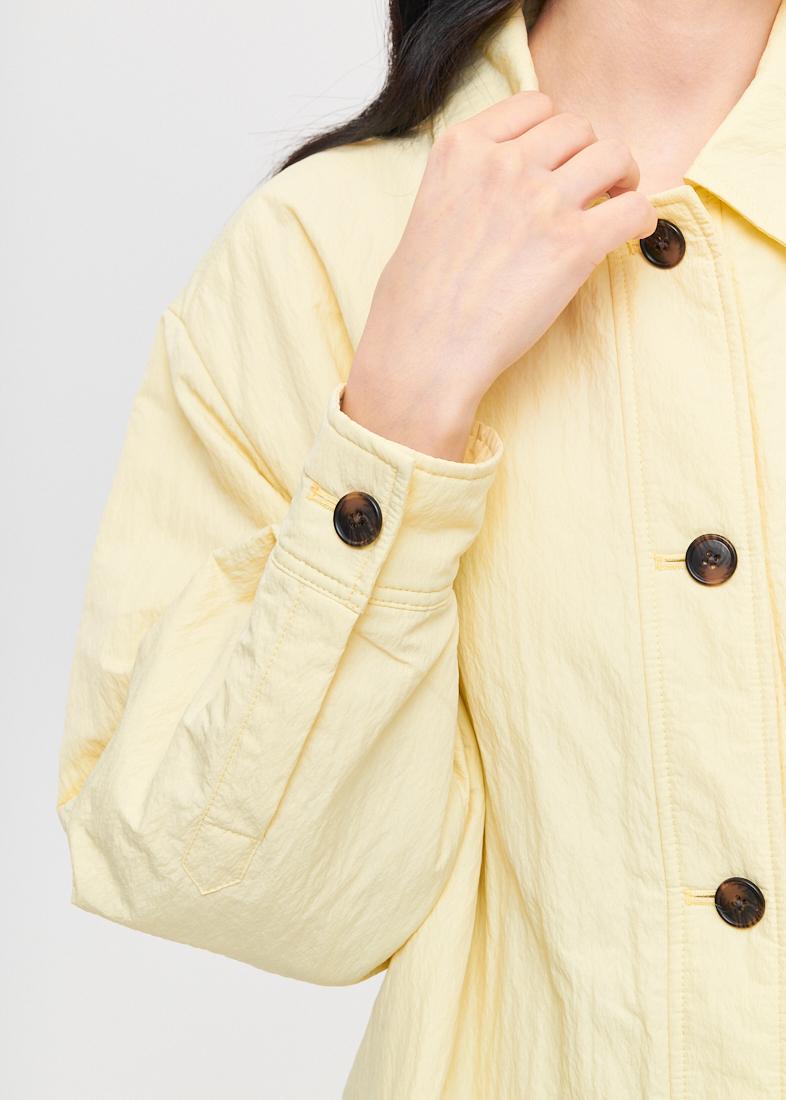 OOF WEAR Рубашка-ватник из технонейлона в пастельном желтом цвете