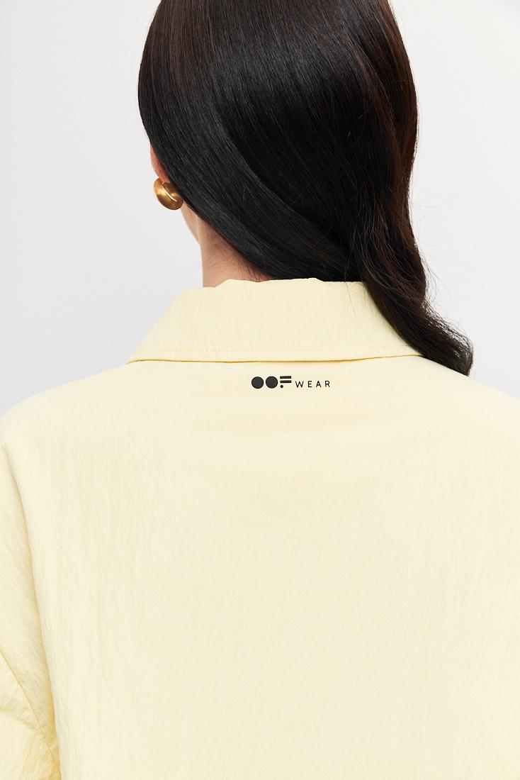 OOF WEAR Рубашка-ватник из технонейлона в пастельном желтом цвете
