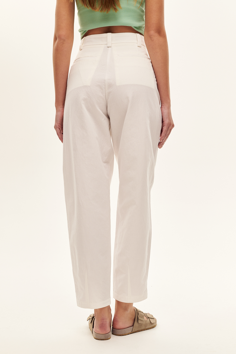 OTTOD'AME Брюки-бананы из бленда льна и хлопка