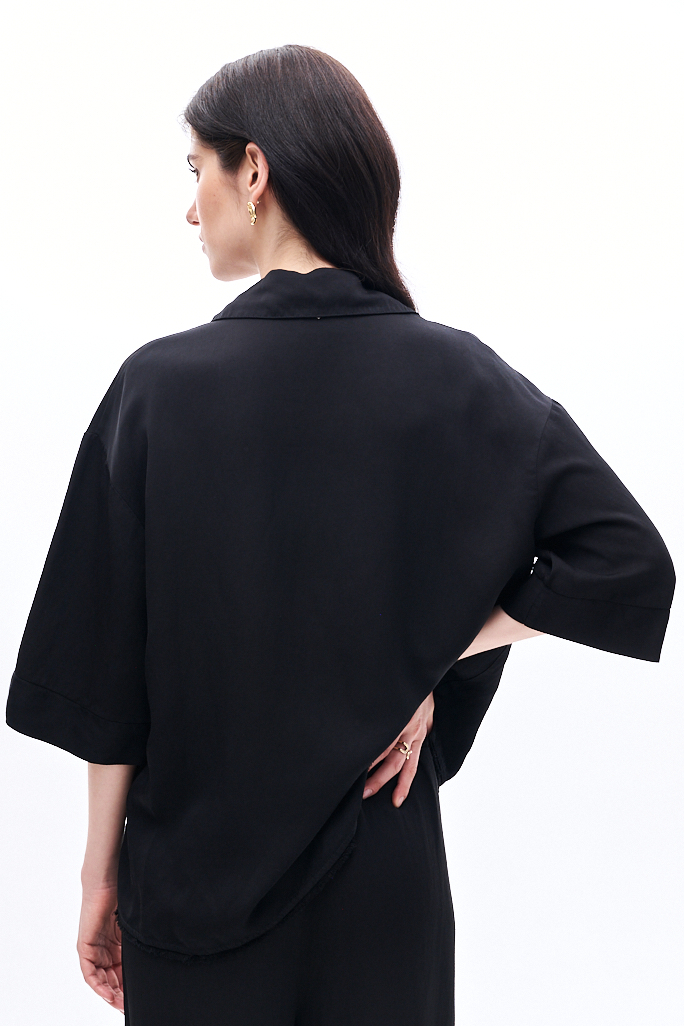 MEME ROAD Рубашка свободного кроя из бленда вискозы и льна