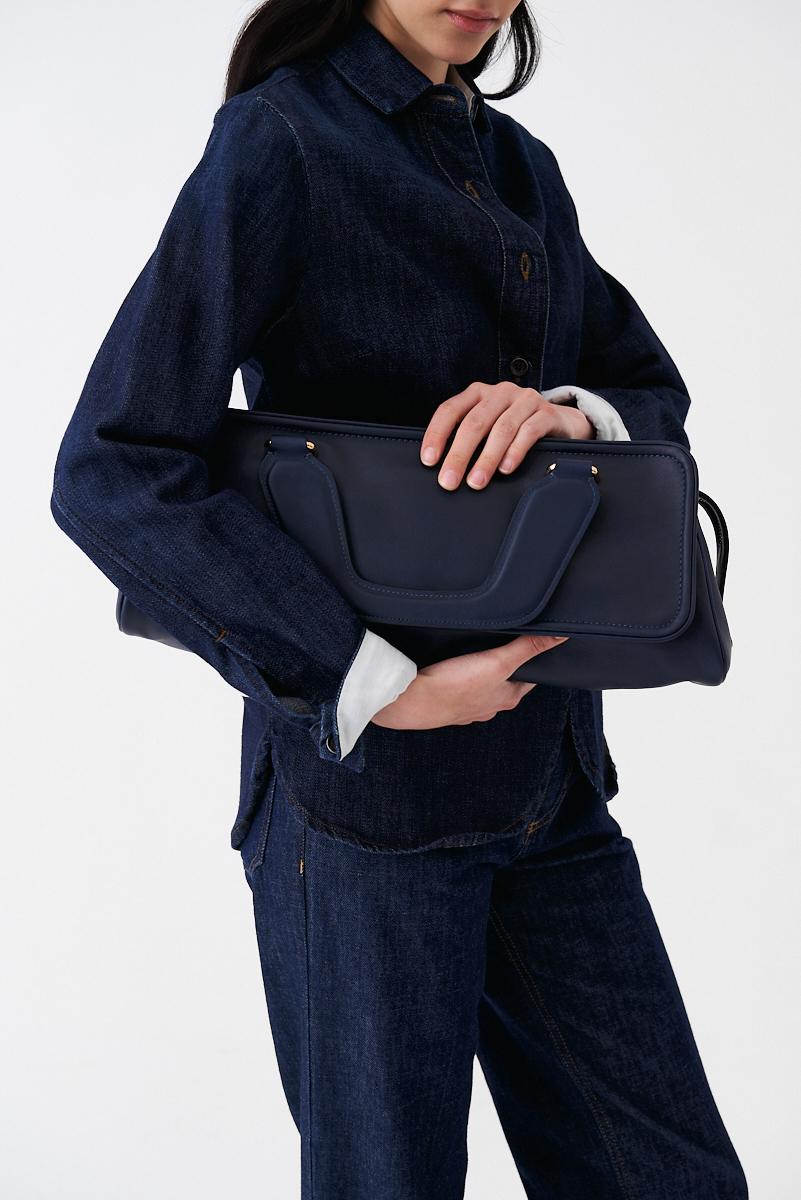 AIM Сумка OLIVIA из премиальной мягкой телячьей кожи оттенка navy blue