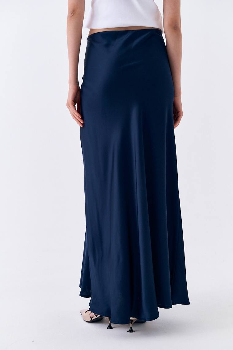OTTOD'AME  Юбка бельевого типа длины макси из плотной вискозы оттенка royal  blue