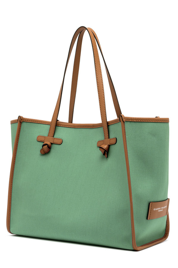 GIANNI CHIARINI Сумка-тоут MARCELLA из хлопкового канвас мятного оттенка