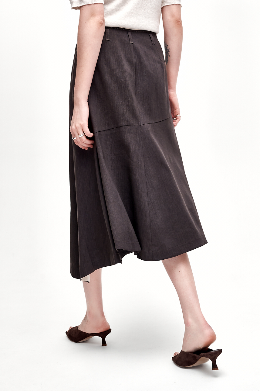 TELA Юбка асимметричного кроя из бленда льна и вискозы