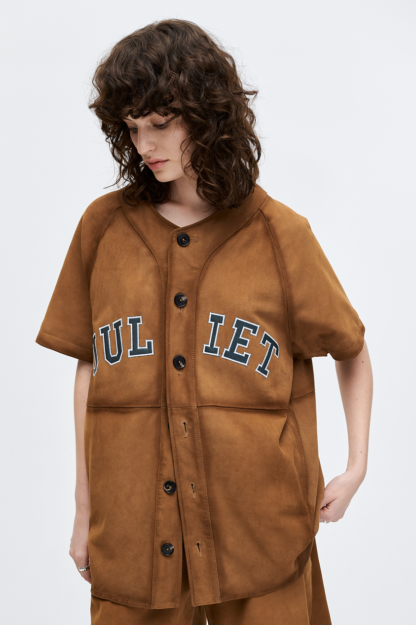 TELA Куртка из нежной замши с фирменной аппликацией JULIET