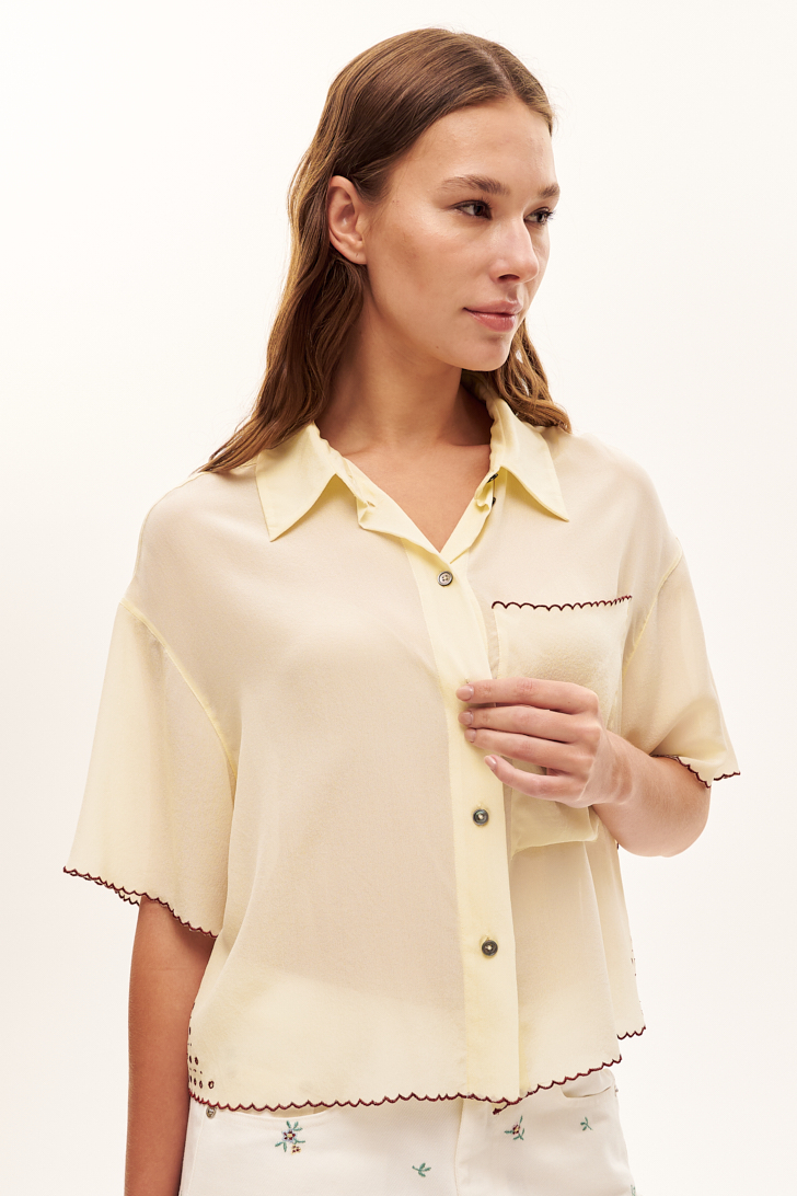 TELA Рубашка из натурального шелка с вышивкой