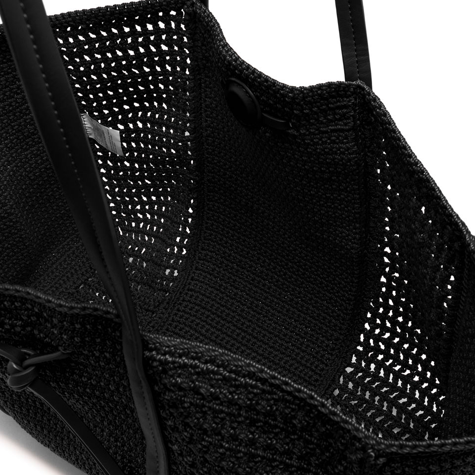 GIANNI CHIARINI  Сумка-тоут из ажурного вязаного хлопка в черном цвете