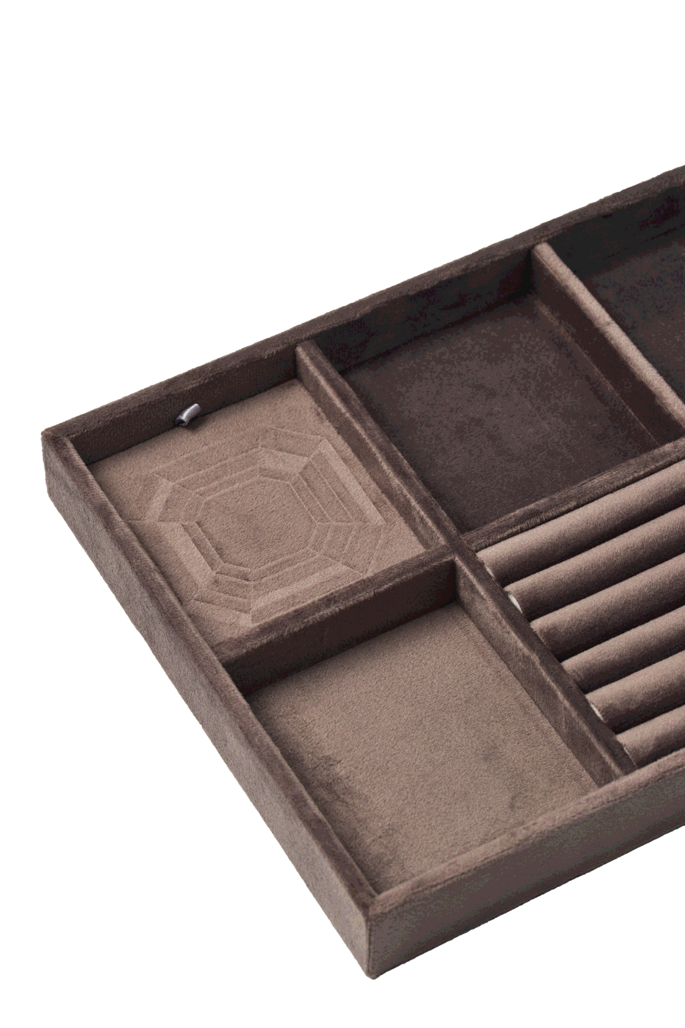 SITIS Бархатная двухуровневая шкатулка с тиснением Asscher