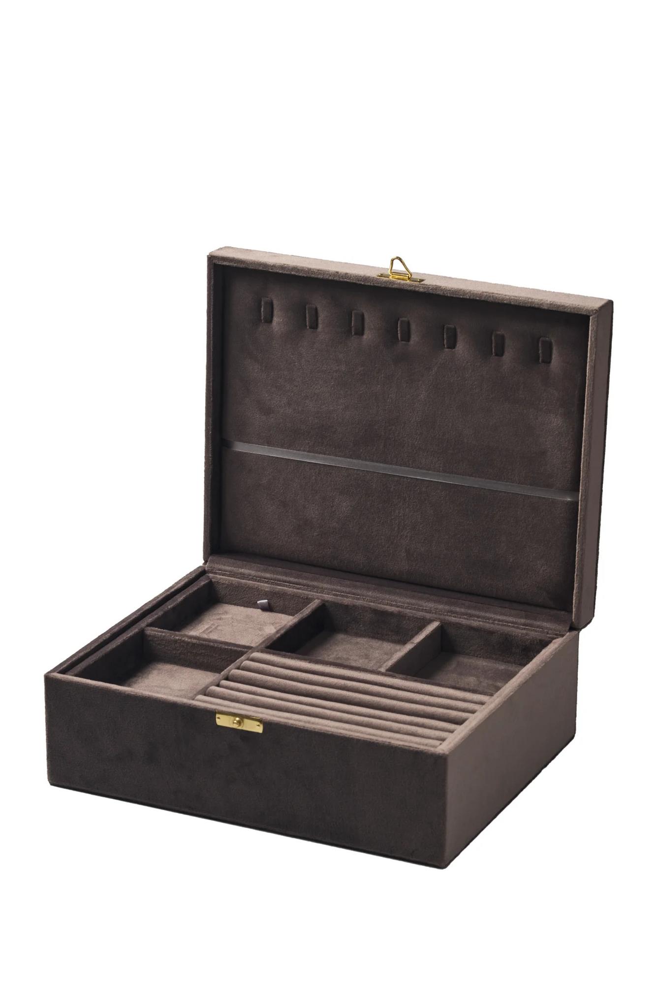 SITIS Бархатная двухуровневая шкатулка с тиснением Asscher