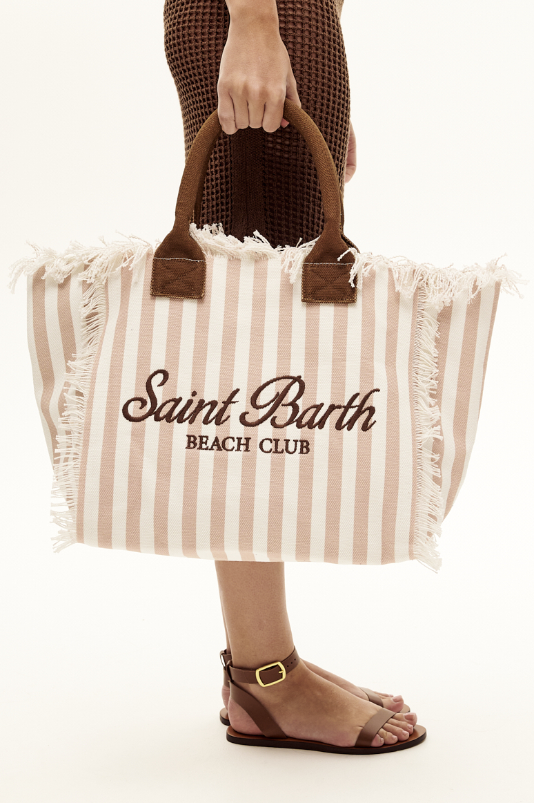 MC2 Saint Barth Сумка из хлопка канвас VANITY с рисунком в полоску