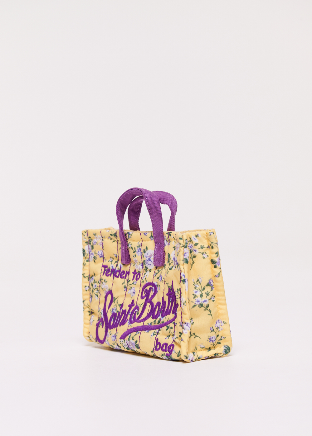 MC2 Saint Barth Phone bag на застежке магните из хлопка канвас с цветочным рисунком