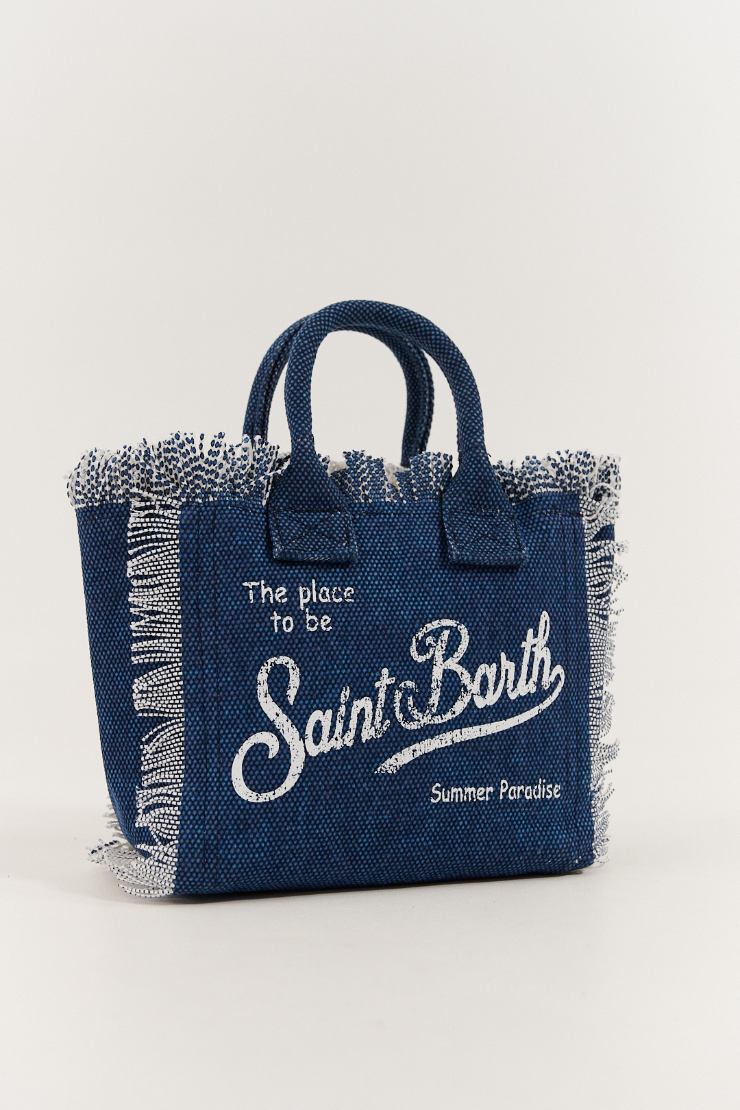 MC2 Saint Barth Сумка VANITY mini из хлопка канвас в оттенке денима