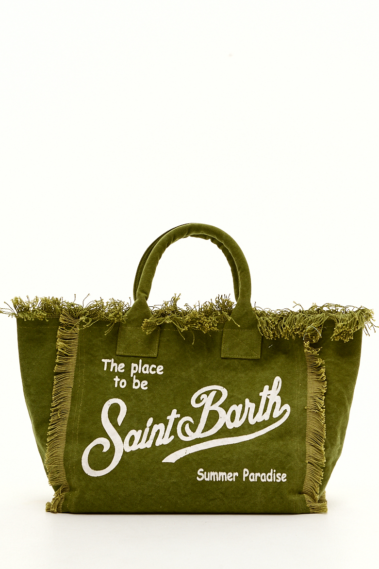 MC2 Saint Barth Сумка VANITY из хлопка канвас оттенка хаки