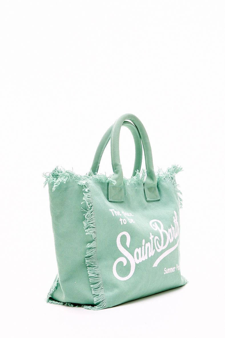 MC2 Saint Barth Сумка VANITY из хлопка канвас оттенка шалфея