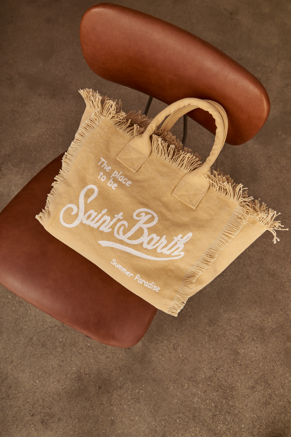 MC2 Saint Barth Сумка COLETTE из хлопка канвас песочного оттенка